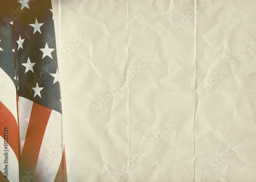 Photo: retro USA folded paper retro USA folded paper