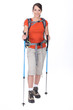 Photo: Woman preparing to go hiking Woman preparing to go hiking