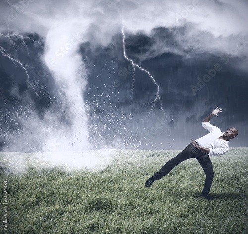 Photo: Crisis and business storm Crisis and business storm