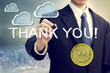 Business man drawing THANK YOU