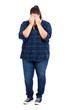 shy plus size woman