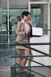 Businesswoman on the phone outside