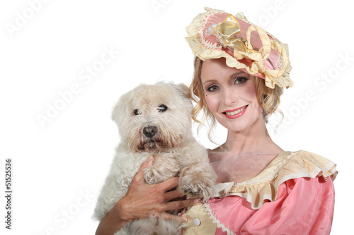Photo: Romantic character with dog Romantic character with dog