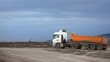 Video: Heavy duty dump truck at construction site Heavy duty dump truck at construction site