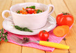 Delicious rice with vegetables and herbs in pot