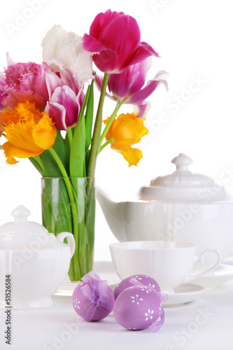 Photo: Place setting for Easter close up Place setting for Easter close up