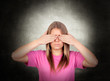 Photo: Woman Covering Her Eyes Woman Covering Her Eyes