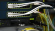 Servers full of data blinking 
