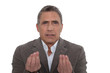 A mature businessman disagreeing.