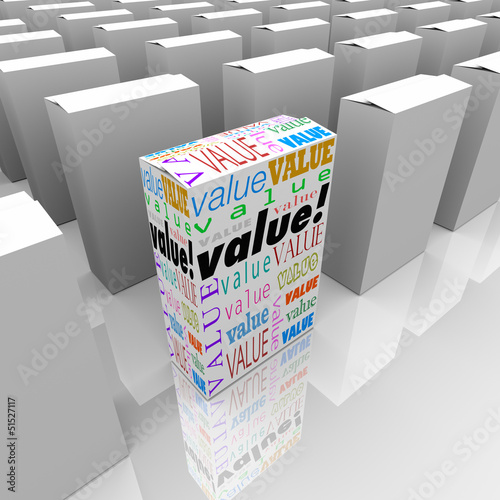 Illustration: Value Many Boxes One Different Comparing Worth Cost Value Many Boxes One Different Comparing Worth Cost