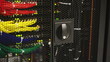 Servers full of data blinking 