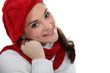 Foto: Woman wearing matching hat and scarf Woman wearing matching hat and scarf