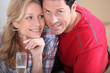 Photo: Blond woman holding champagne Blond woman holding champagne