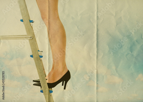 Photo: legs on ladder paper legs on ladder paper