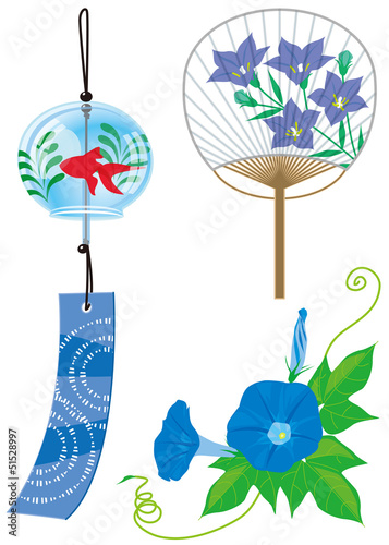 Illustration: 風鈴団扇朝顔 風鈴団扇朝顔