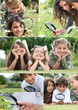 Photo: Montage of kids playing with magnifying glass Montage of kids playing with magnifying glass