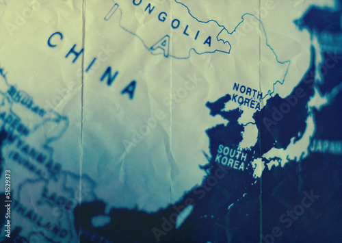 Photo: north south korea map north south korea map