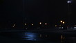 Cars at night in the blizard