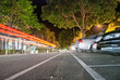 Port Douglas, Australia. Car light trails on Macrossant Road