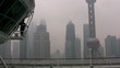 Skyscrapers and window cleaner
