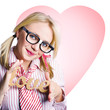 Hopeless romantic girl showing signs of love