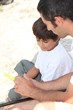 Father and son fishing