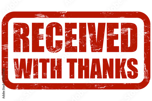 Illustration: Grunge Stempel rot RECEIVED WITH THANKS Grunge Stempel rot RECEIVED WITH THANKS