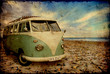 Retroplakat - Bulli am Strand