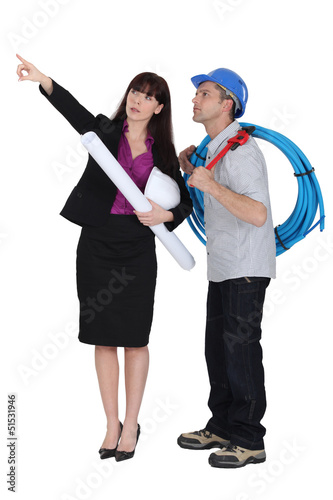 Photo: Architect and plumber Architect and plumber