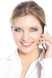 Happy woman using a mobile phone