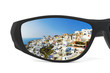 Resort reflection in sunglasses