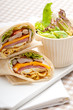 club sandwich pita bread roll