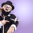 Businessman travelling business class
