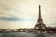 Vue vintage de la Tour Eiffel - Paris - France
