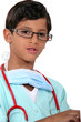 Boy dressed as doctor