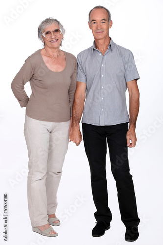Photo: Senior couple on a white background Senior couple on a white background
