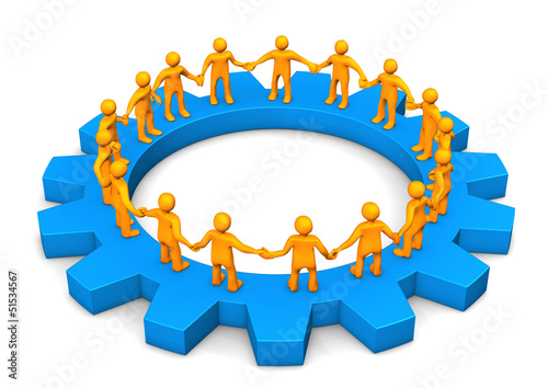 Illustration: Manikins Circle Gearwheel Manikins Circle Gearwheel