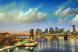 New York City - Manhattan skyline at winter sunset