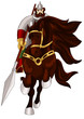 Knight horse character cartoon style vector illustration white