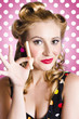 Amercian pinup girl with laundry peg