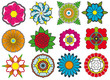 Vector Set Of Bright Flowers