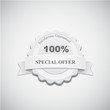 White Guaranteed Label or Badge