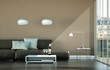 Illustration: braunes Ledersofa in Loft braunes Ledersofa in Loft