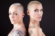 beautiful women with short hair and tattoos