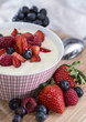 Semolina Pudding in a bowl with berries