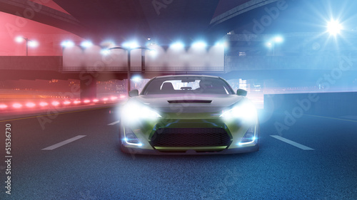 Illustration: Fast Car in city Fast Car in city