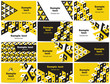 set of business cards with abstract technology backgrounds