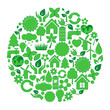 Vector: Round design element made from ecology icons Round design element made from ecology icons