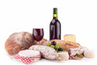 red wine with cheese and sausage