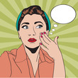 Vector: vintage pop art girl vintage pop art girl